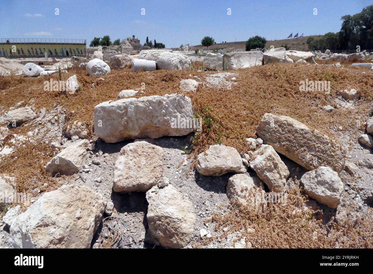 Ruinen von Bayt Jibrin (Beit Guvrin), Israel. Im 8. Jahrhundert v. Chr. war das Dorf Teil des Königreichs Juda. Nach den Wirren des ersten jüdisch-römischen Krieges und dem Aufstand in Bar Kokhba wurde die Stadt unter dem Namen Eleutheropolis zu einer blühenden römischen Kolonie und einem wichtigen Verwaltungszentrum. Das Gelände wurde 1863 von Victor Guerin ausgegraben. Stockfoto