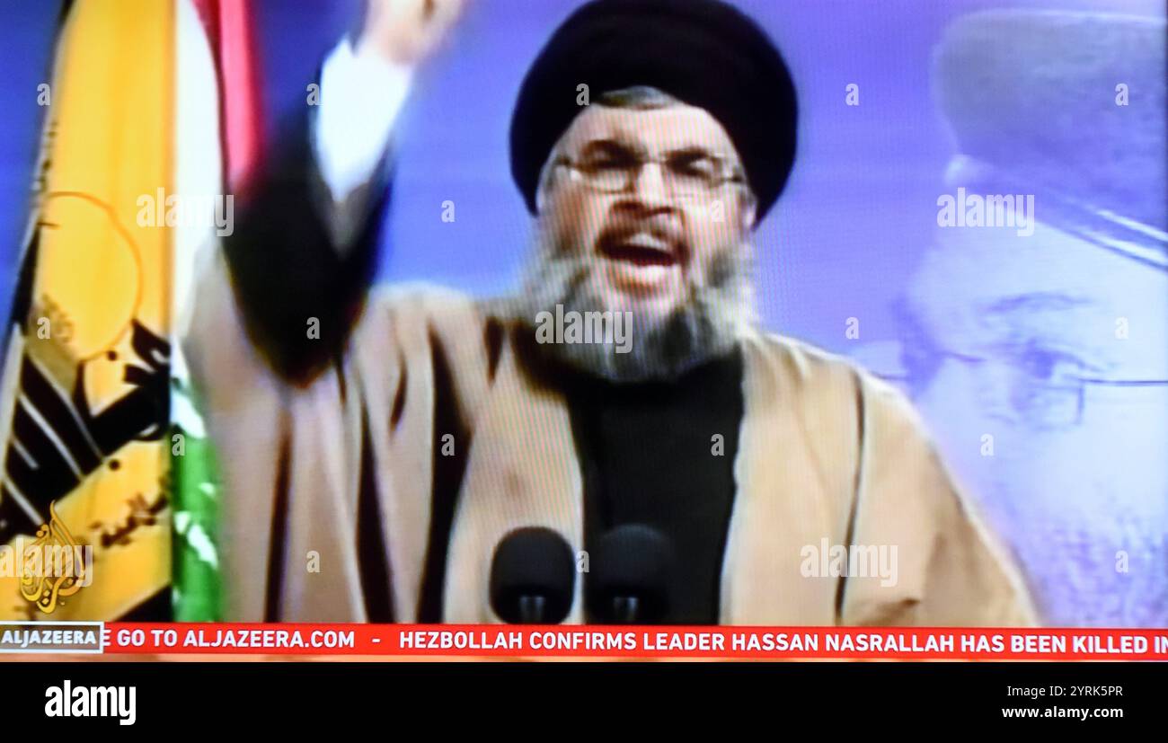 Fernsehberichterstattung über die Ermordung von Hassan Nasrallah (1960 ...