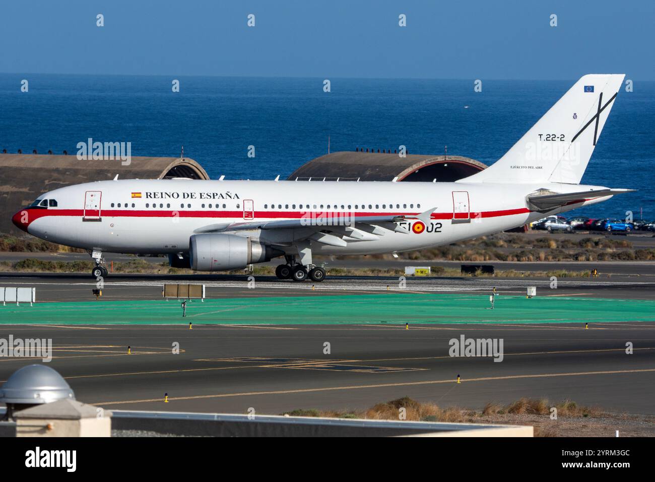 Regierungsflugzeug der spanischen Luftwaffe am Flughafen Gran Canaria. Stockfoto