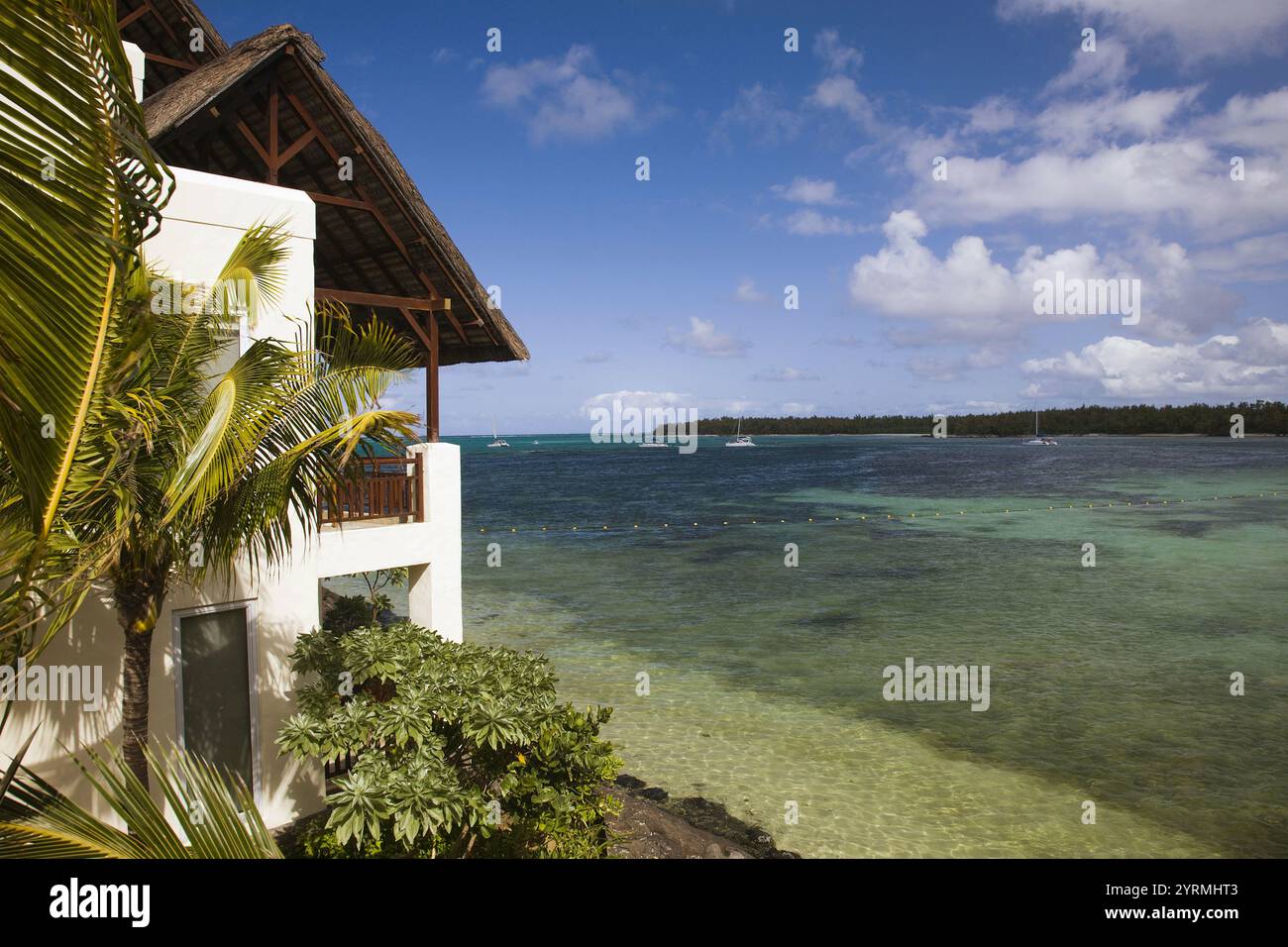 Le Touessrok Resort Hotel Bungalows, Trou d´ Eau Douce, Ost-Mauritius, Mauritius Stockfoto