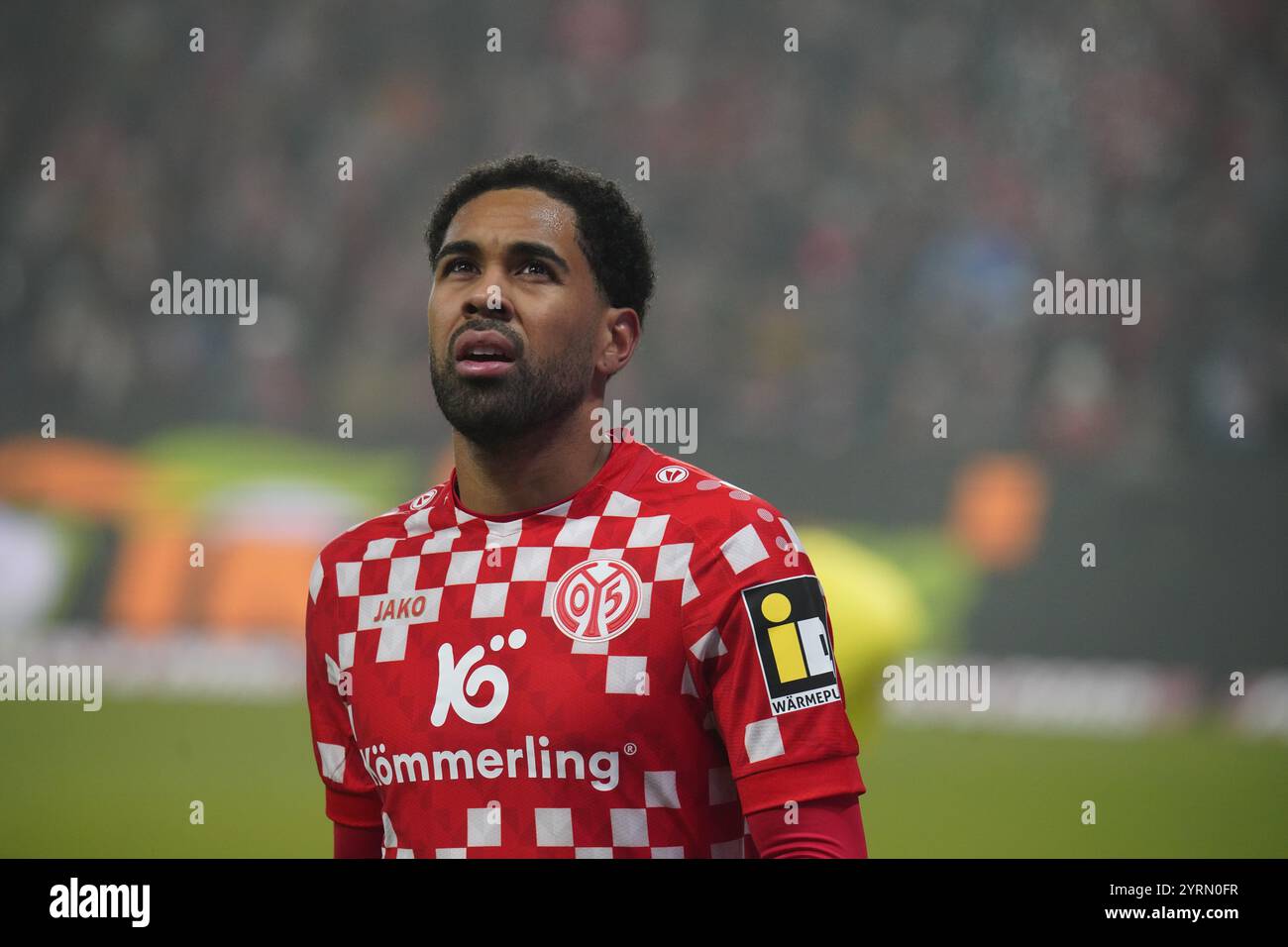 Bundesliga: Phillipp Mwene, FSV Mainz 05 gegen TSG Hoffenheim in der Mewa Arena. Stockfoto