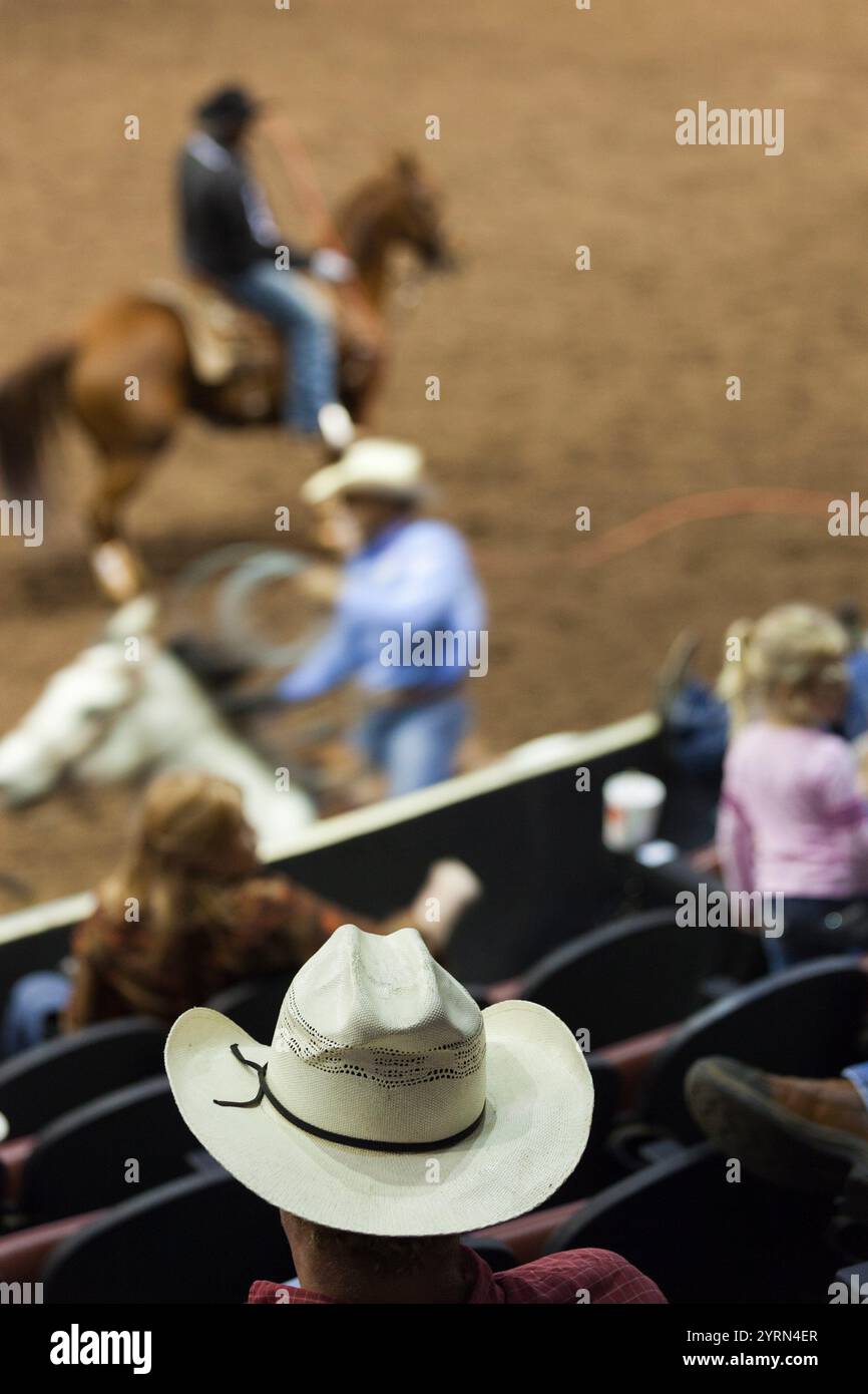 USA, Oklahoma, Oklahoma City, Oklahoma State Fair Park, Cowboy-Rodeo-Wettbewerb, cowboy Stockfoto
