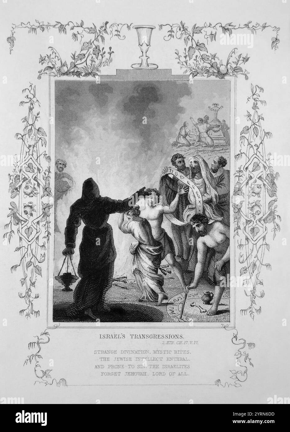 Die Israeliten vergessen Gott und verehrten den Baal, praktizierten Weissagung und opferten dies Stockfoto