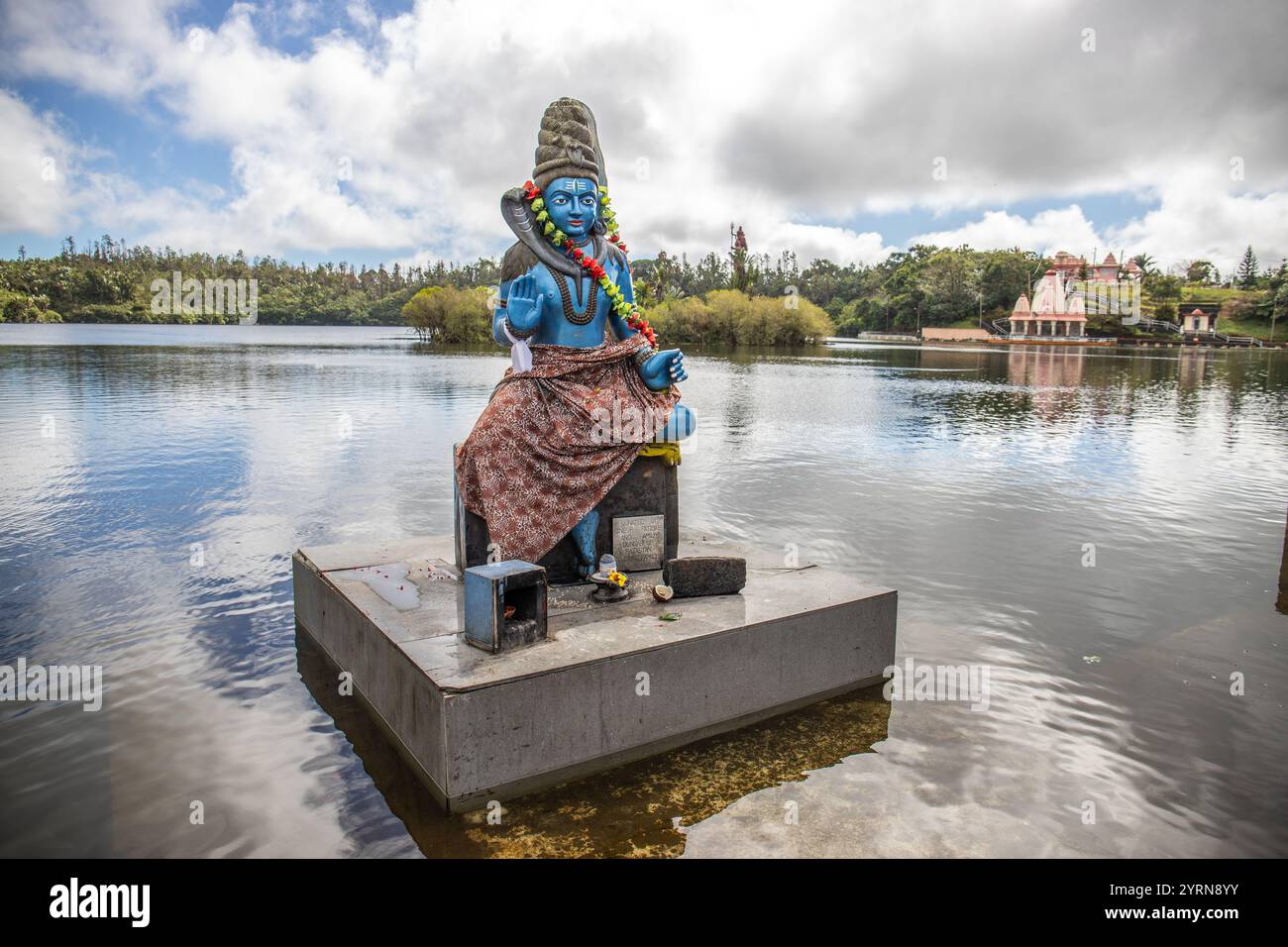 Grand Bassin, Statue des hinduistischen Glaubens Hindu-Tempels, Mauritius Stockfoto