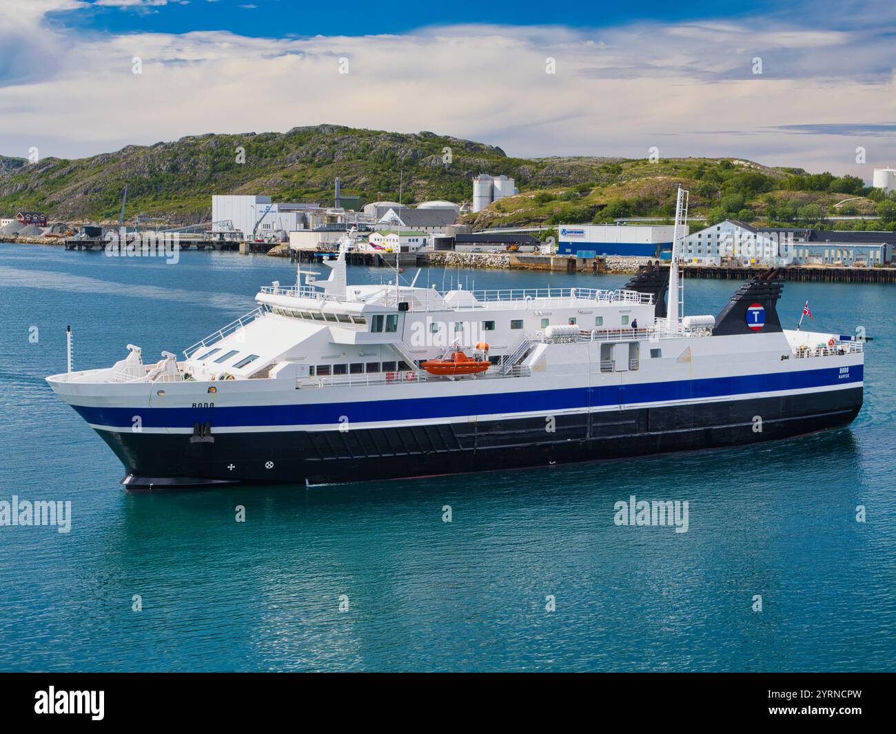 Bodo, Norwegen - 18. Juni 2024: Bodo in Norwegen: Das Bodo Ro-Ro-Passagierschiff. Stockfoto