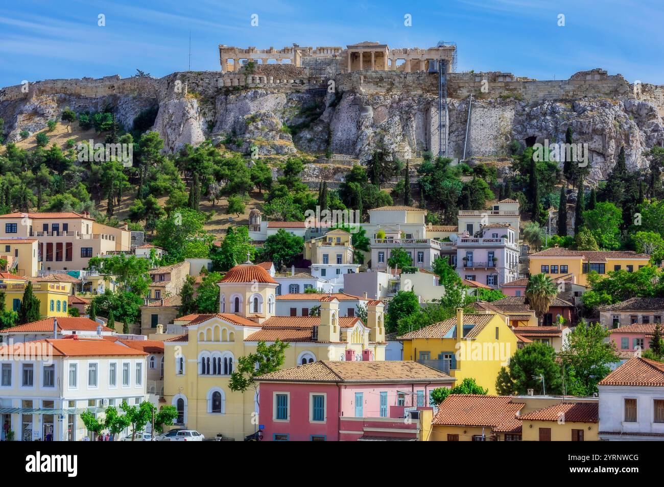 Blick auf die Akropolis, Athen Stockfoto