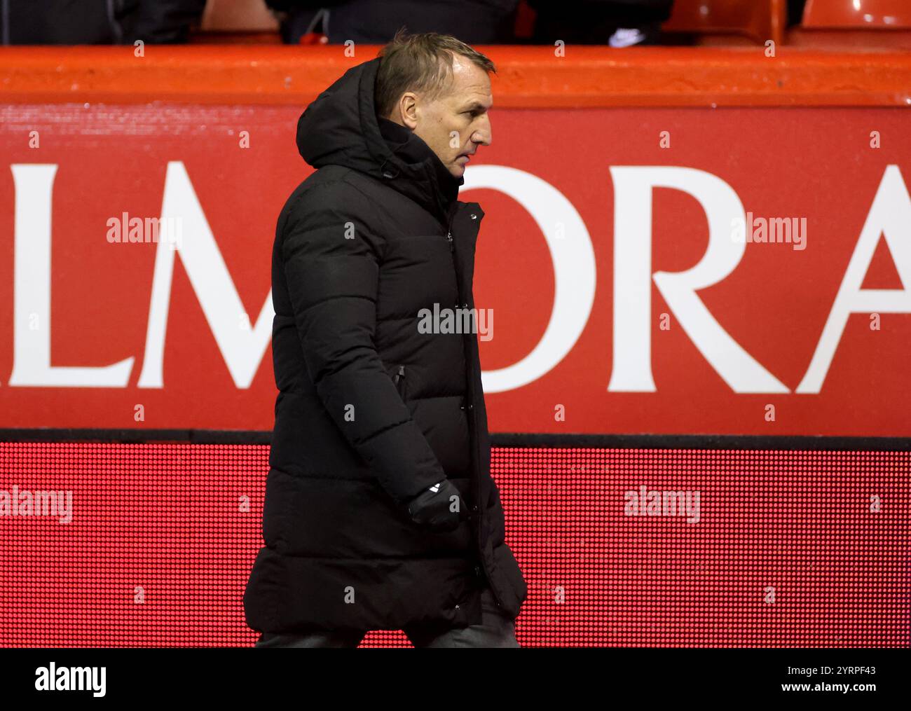 Celtic-Manager Brendan Rodgers während des William Hill Premiership-Spiels im Pittodrie Stadium in Aberdeen. Bilddatum: Mittwoch, 4. Dezember 2024. Stockfoto