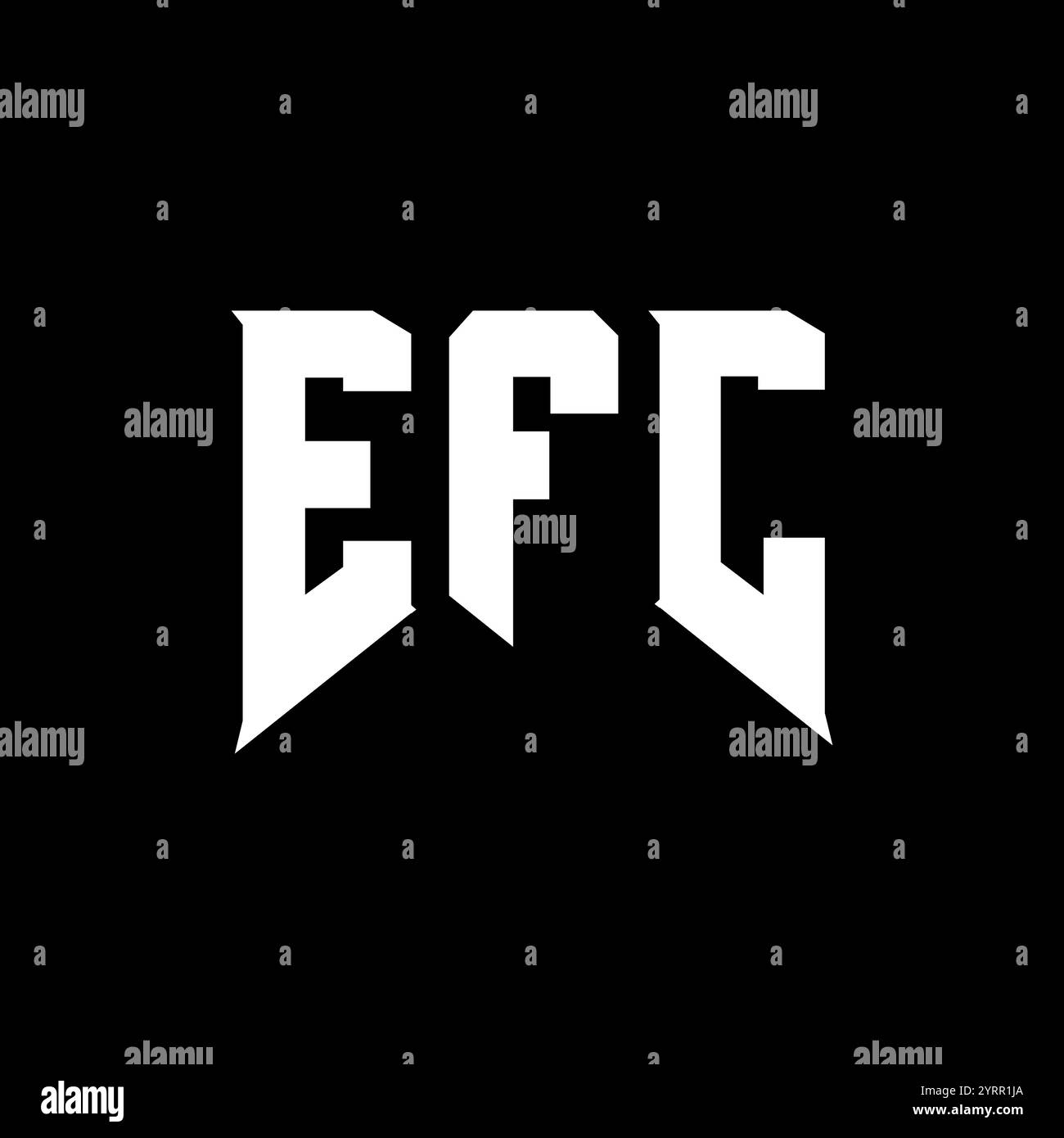 EFC-Letter-Logo für Technologieunternehmen. EFC-Logo-Design in Schwarz-weiß-Farbkombination. EFC-Logo, EFC-Vektor, EFC-Design, EFC-Symbol, EFC-Alph Stock Vektor