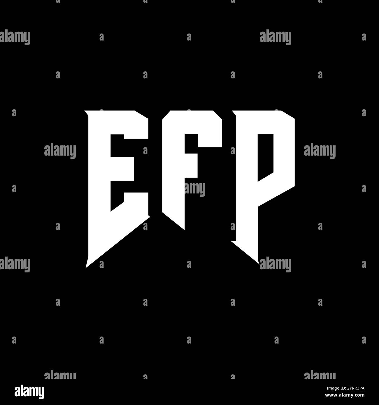EFP-Letter-Logo für Technologieunternehmen. Schwarz-weiße Farbkombination mit EFP-Logo. EFP-Logo, EFP-Vektor, EFP-Design, EFP-Symbol, EFP-Alph Stock Vektor