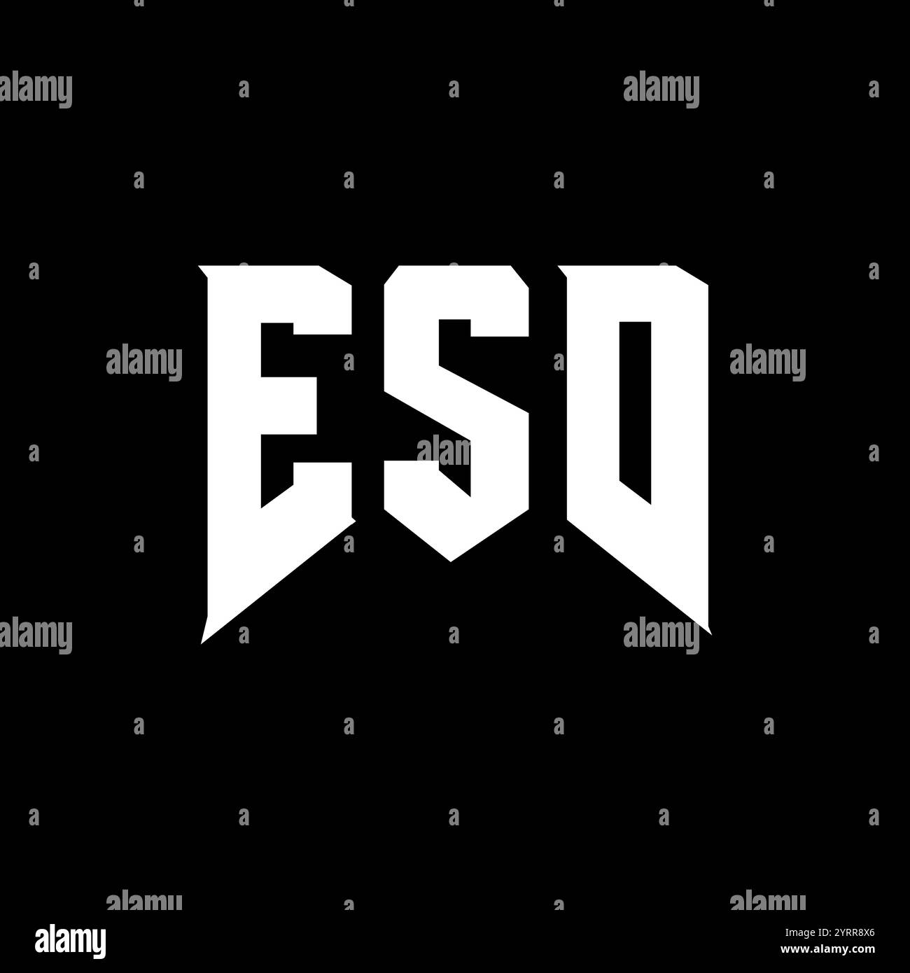 ESD-Letter-Logo für Technologieunternehmen. Schwarz-weiße Farbkombination mit ESD-Logo. ESD-Logo, ESD-Vektor, ESD-Design, ESD-Symbol, ESD-Alph Stock Vektor