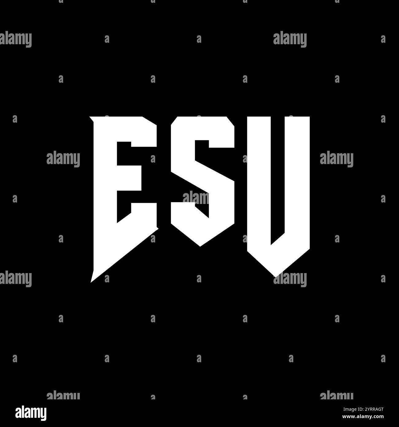 ESU-Letter-Logo für Technologieunternehmen. Schwarz-weiße Farbkombination mit ESU-Logo. ESU-Logo, ESU-Vektor, ESU-Design, ESU-Symbol, ESU-Alph Stock Vektor