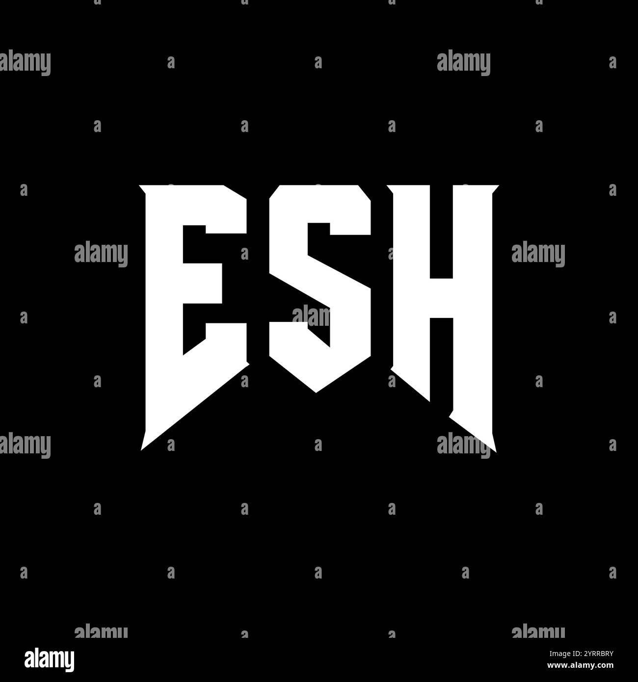 Logo-Design mit HISH-Buchstaben für Technologieunternehmen. Schwarz-weiß-Farbkombination mit HISH-Logo. ESH-Logo, ESH-Vektor, ESH-Design, ESH-Symbol, ESH-Alph Stock Vektor