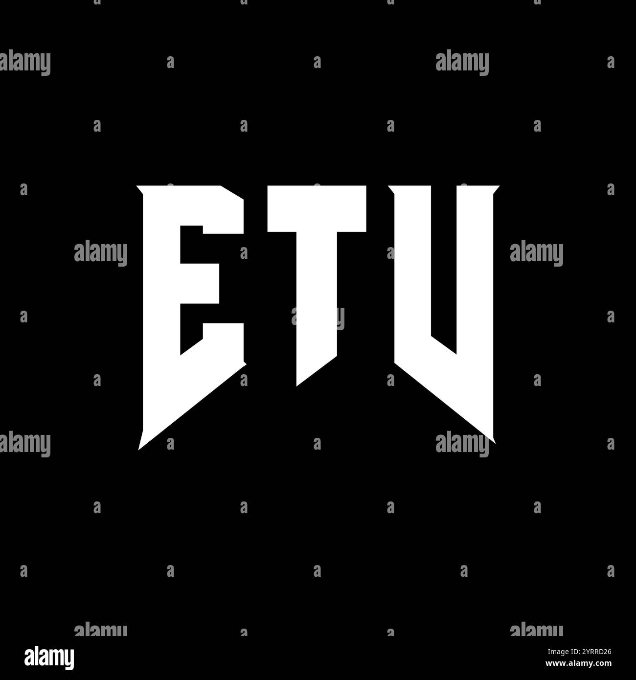 ETV Letter Logo für Technologieunternehmen. ETV-Logo-Design in Schwarz-weiß-Farbkombination. ETV-Logo, ETV-Vektor, ETV-Design, ETV-Symbol, ETV-Alph Stock Vektor