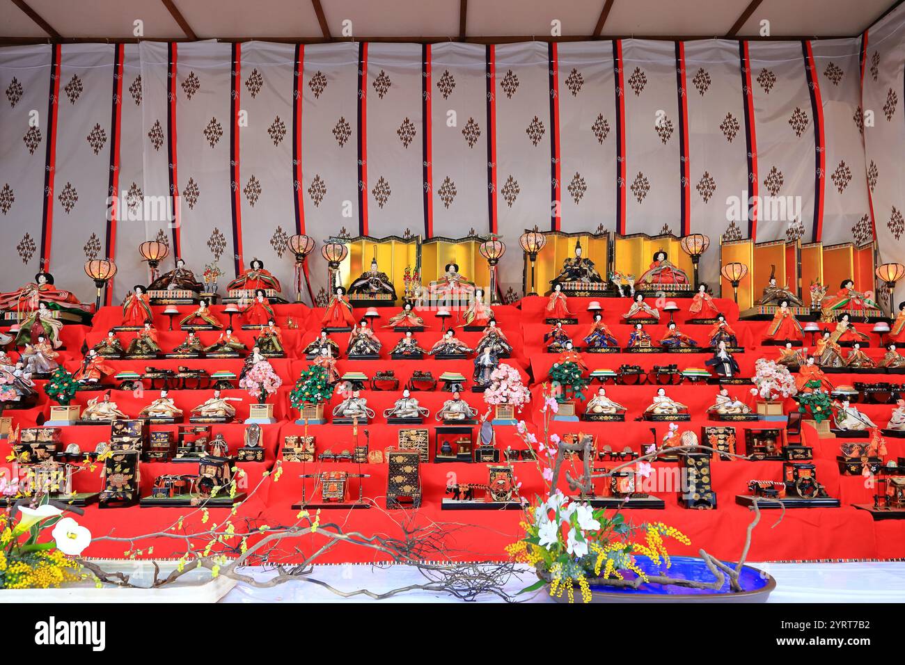 Hinamatsuri am Zama-Schrein, Präfektur Kanagawa Stockfoto