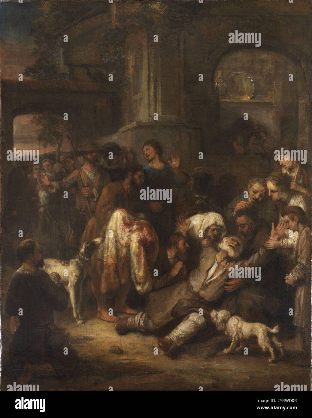 Circle of Rembrandt van Rijn – Jacob zeigte Josephs blutigen Mantel Stockfoto