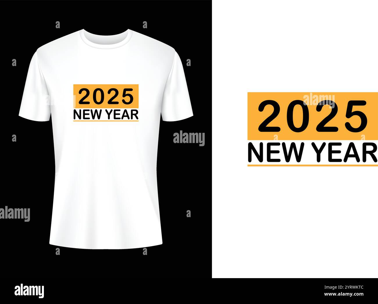 Neujahr 2025 T-Shirt-Design Stock Vektor