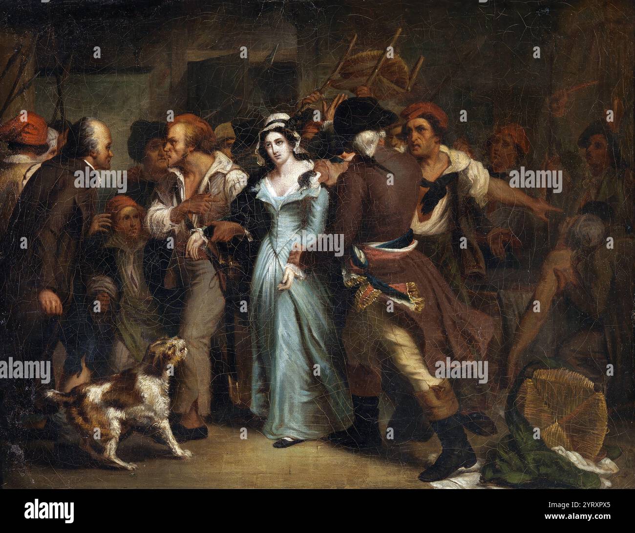 Die Verhaftung von Charlotte Corday nach der Ermordung von Marat. Gemalt in den 1840er Jahren von Ary Scheffer (1795?1858) Stockfoto