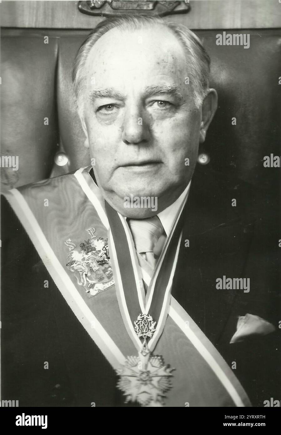 Balthazar Johannes Vorster (1915 ? 10. September 1983), besser bekannt als John Vorster, war ein südafrikanischer Politiker, der von 1966 bis 1978 Premierminister Südafrikas und von 1978 bis 1979 vierter Staatspräsident Südafrikas war. Stockfoto