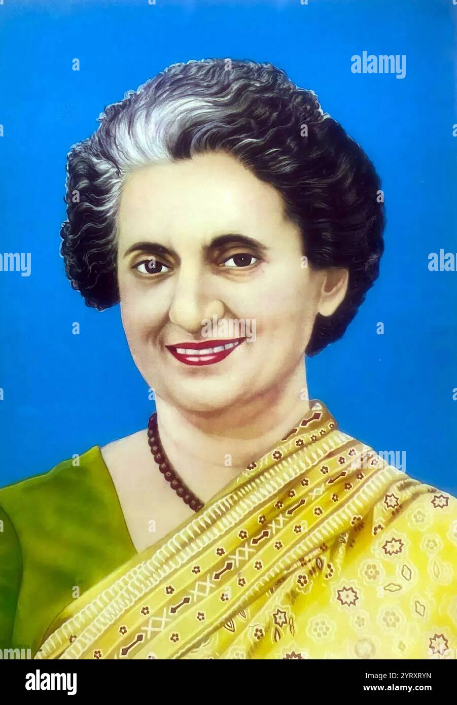 Indira Gandhi (1917 ? 31. Oktober 1984) war eine indische Politikerin und Staatsfrau, die von 1966 bis 1977 und von 1980 bis zu ihrer Ermordung 1984 Premierminister von Indien war. Stockfoto