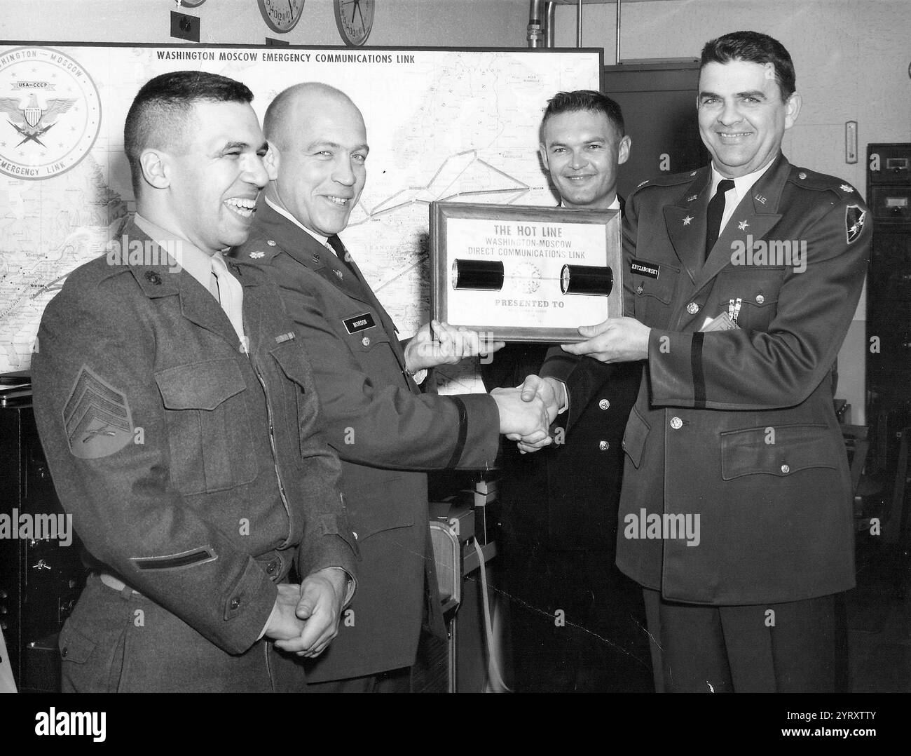 August 30, 1963 Foto der Hotline des Weißen Hauses Kreml, die direkte Kommunikation für Notfälle durch den Stabschef in Washington und Moskau bereitstellt und in Betrieb nimmt. Stockfoto