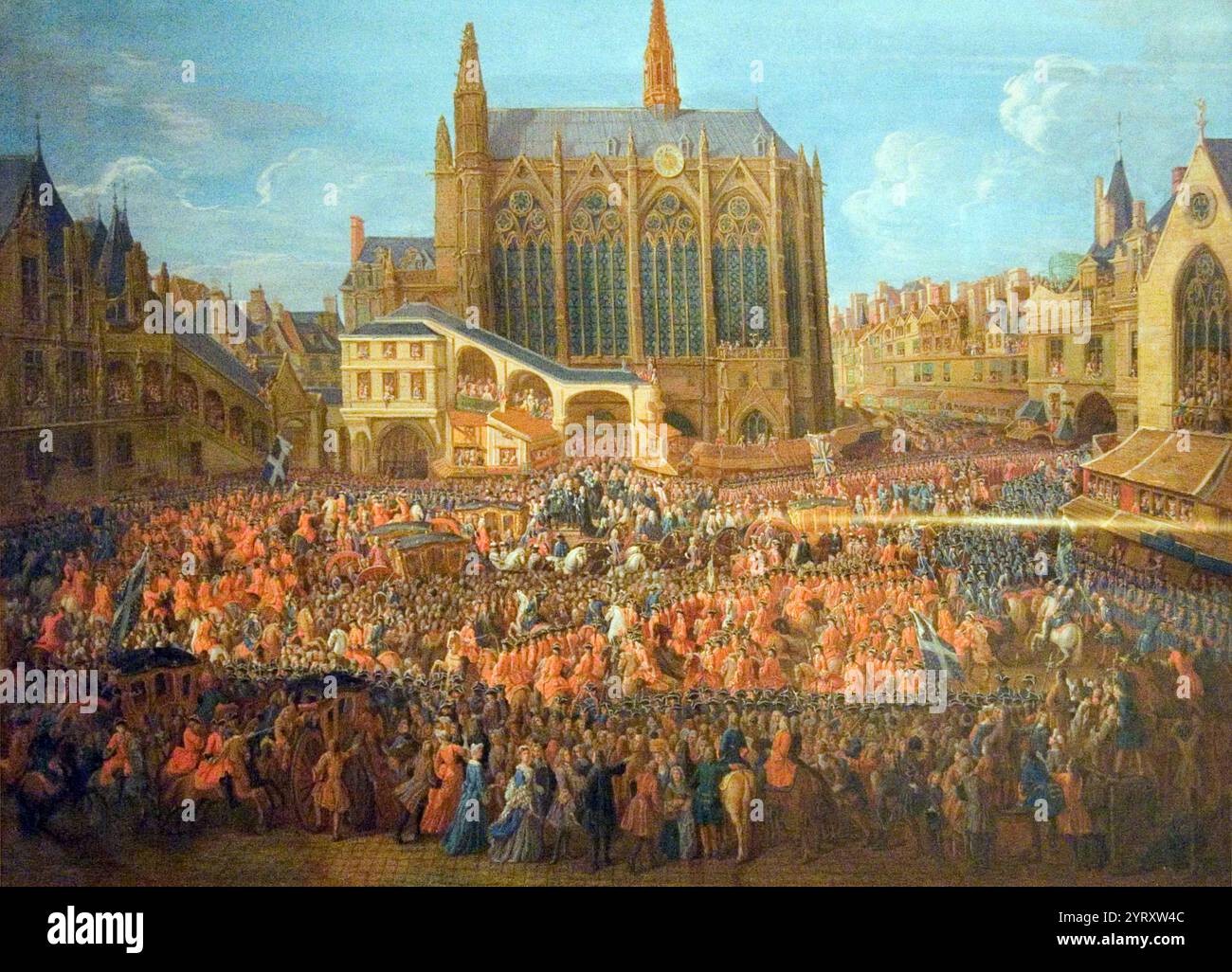 Unter dem französischen Ancien R?gime waren ein Parlement provinzielle Berufungsgerichte des Königreichs Frankreich. 1789 besaß Frankreich 13 Paramentos, von denen das ursprüngliche und wichtigste Parlement von Paris war. Die Ancien R?gime Parlements waren keine gesetzgebenden Organe. Stockfoto