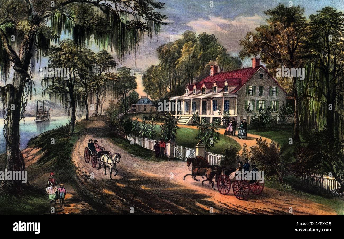 Woodland Plantation, in West Pointe? la Hache, Louisiana, ist ein historisches Gebäude und ein ehemaliges Plantagenhaus. Stockfoto