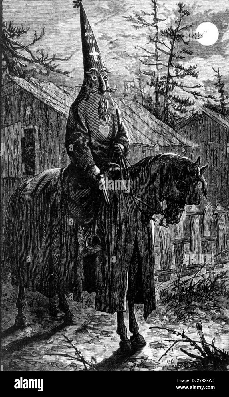 Reiterin des Ku-Klux-Klan. C. 1870 Stockfoto
