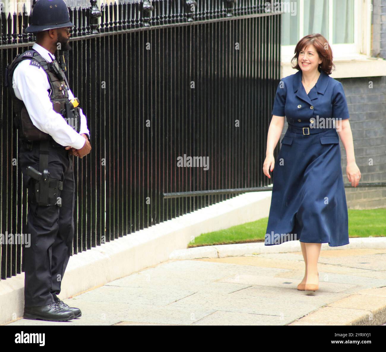 Lucy Maria Powell (Leiterin des Unterhauses und Lord President of the Council). Sie kamen in der Londoner Downing Street an, um nach der Wahl ihre neue Rolle in der Labour-Regierung zu übernehmen. Juli 2024. Stockfoto