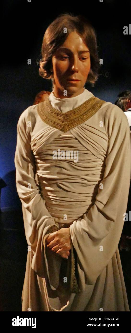 Wachsfiguren, die Philippe IV. (1268–1314) darstellen, genannt der Fair (Philippe le Bel), König von Frankreich von 1285 bis zu seinem Tod. Durch seine Heirat mit Joan I. von Navarra war er auch Philipp I., König von Navarra von 1284 bis 1305 Stockfoto