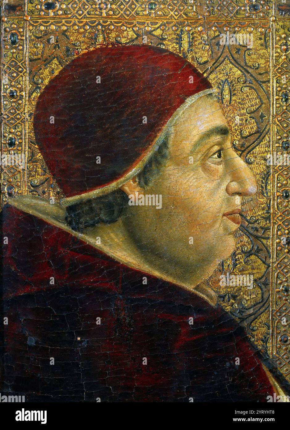 Porträt von Alexander VI. (Borgia, 1492–1503), um 1495, zugeschrieben von Pedro Berruguete (1450–1504) Stockfoto