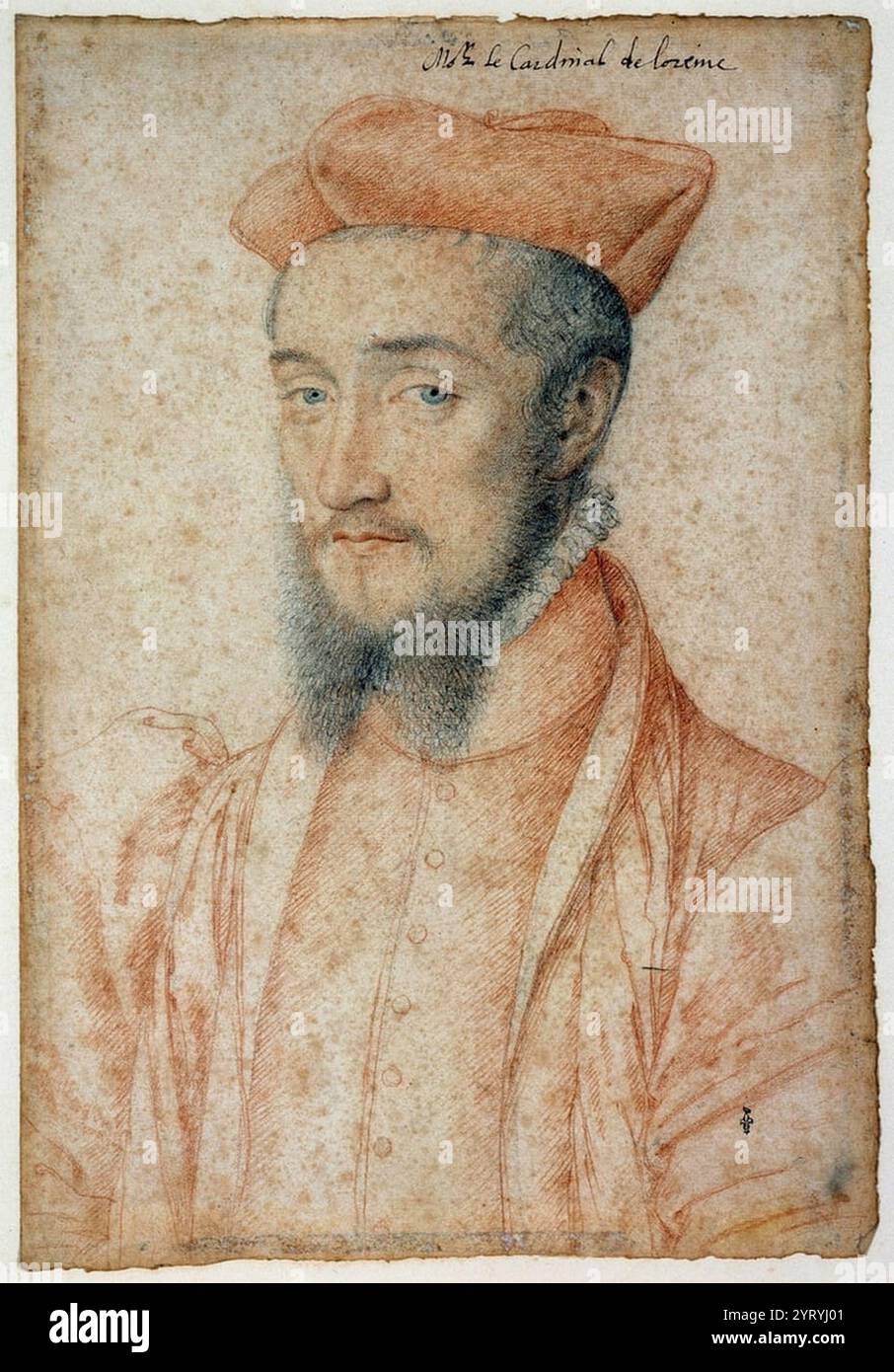 Charles de Lorraine (1524 ? 1574), Herzog von Chevreuse, französischer Kardinal. 1562 besuchte er das Konzil von Trient, wo er eine Reform innerhalb der katholischen Kirche vorschlug, einschließlich Gebete in der Volkssprache und Heirat des Klerus. Hel prangerte Rom als Quelle aller Missbräuche an. Stockfoto