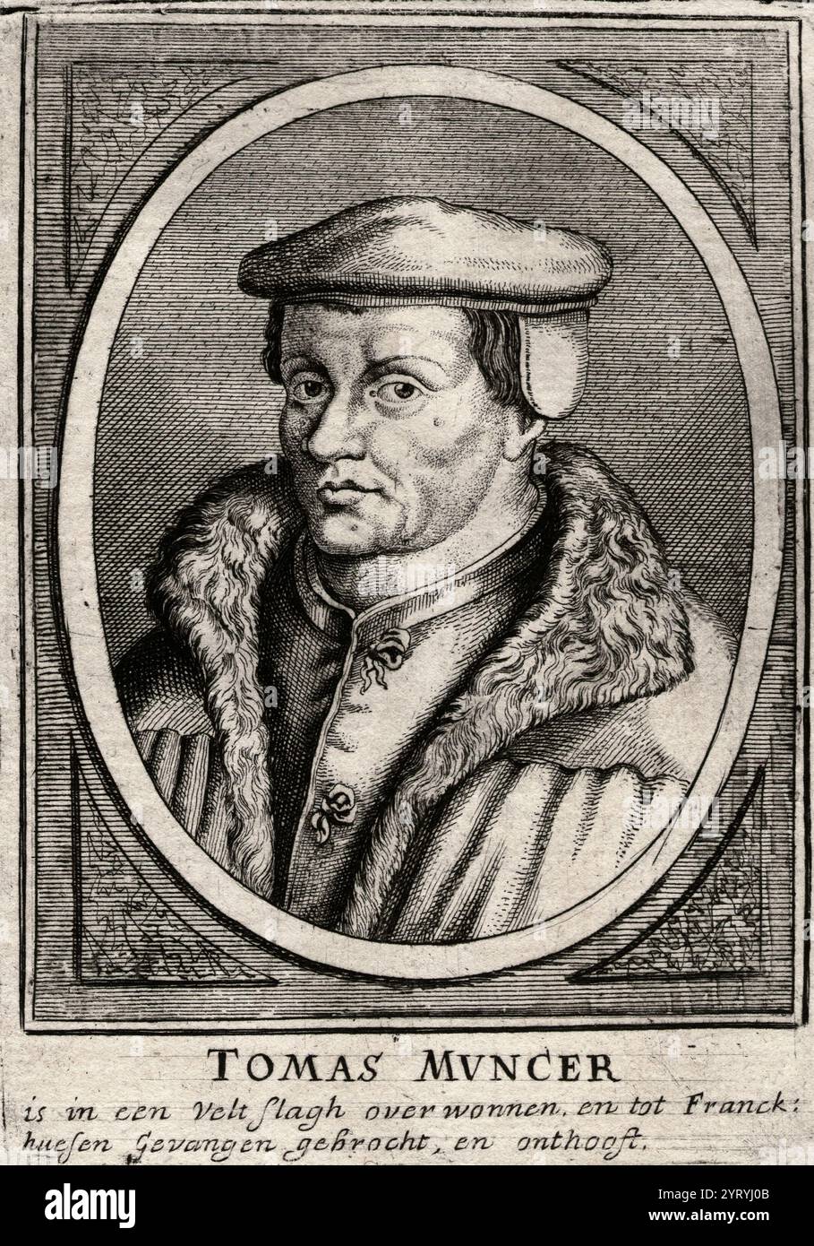Thomas M?ntzer (ca. 1489 ? 27. Mai 1525) war ein deutscher Prediger und Theologe der frühen Reformation, dessen Opposition sowohl gegen Martin Luther als auch gegen die römisch-katholische Kirche zu seinem offenen Widerstand gegen die spätfeudale Autorität in Mitteldeutschland führte. Stockfoto