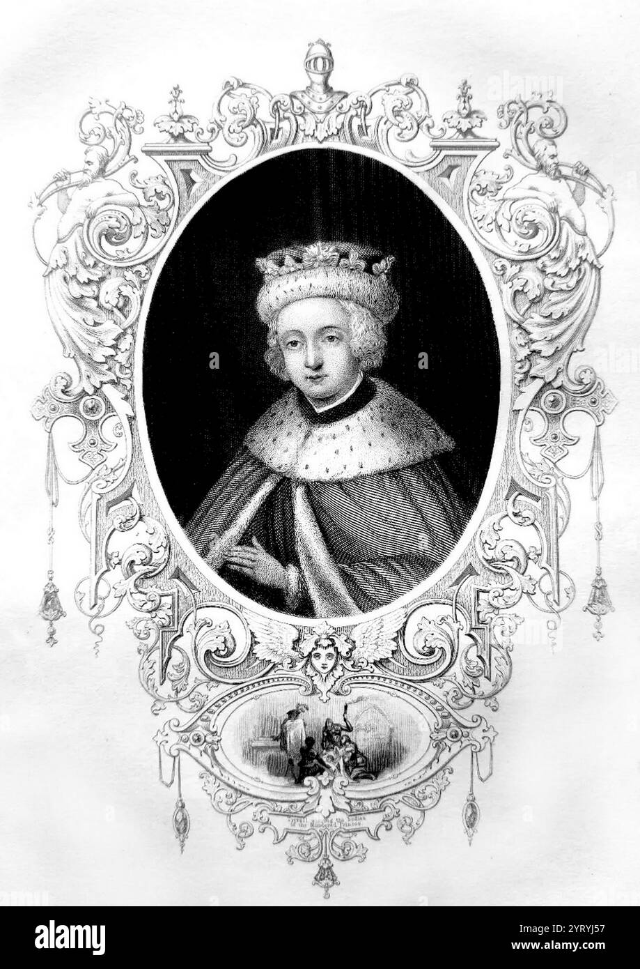 Edward V. (1470 ? 1483) König von England von April bis Juni 1483. Eduard V. und sein jüngerer Bruder Richard von Shrewsbury, Duke of York, waren die Prinzen im Tower, die verschwanden, nachdem sie in den Tower geschickt wurden. Die Verantwortung für ihren Tod wird weithin Richard III. Zugeschrieben Stockfoto