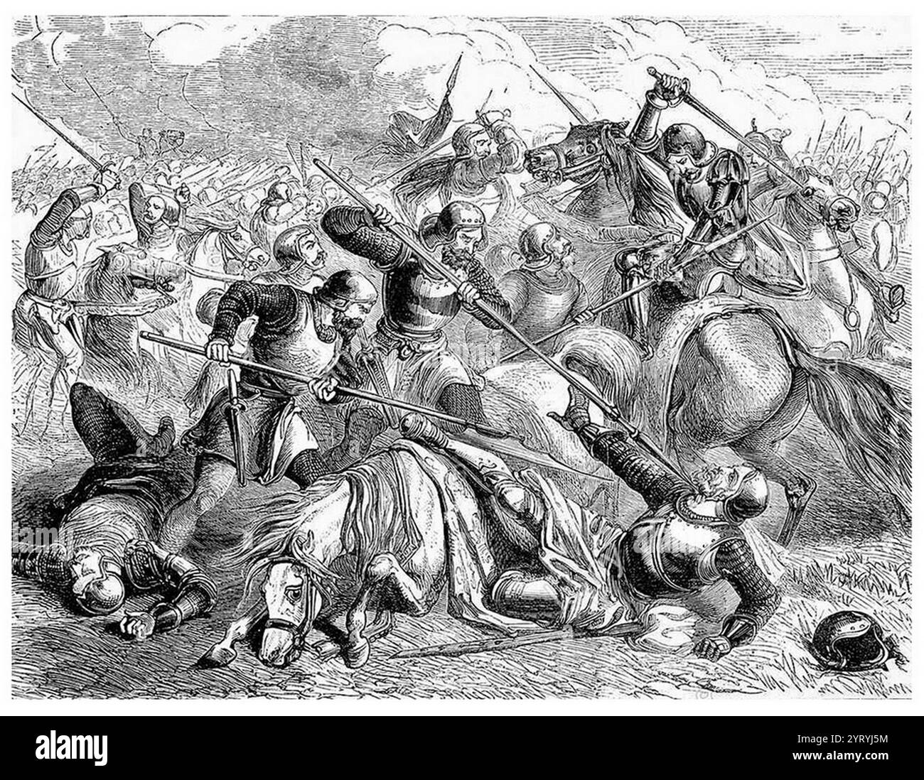 Tod des Earl of Shrewsbury in der Schlacht von Northampton 1460. Stockfoto