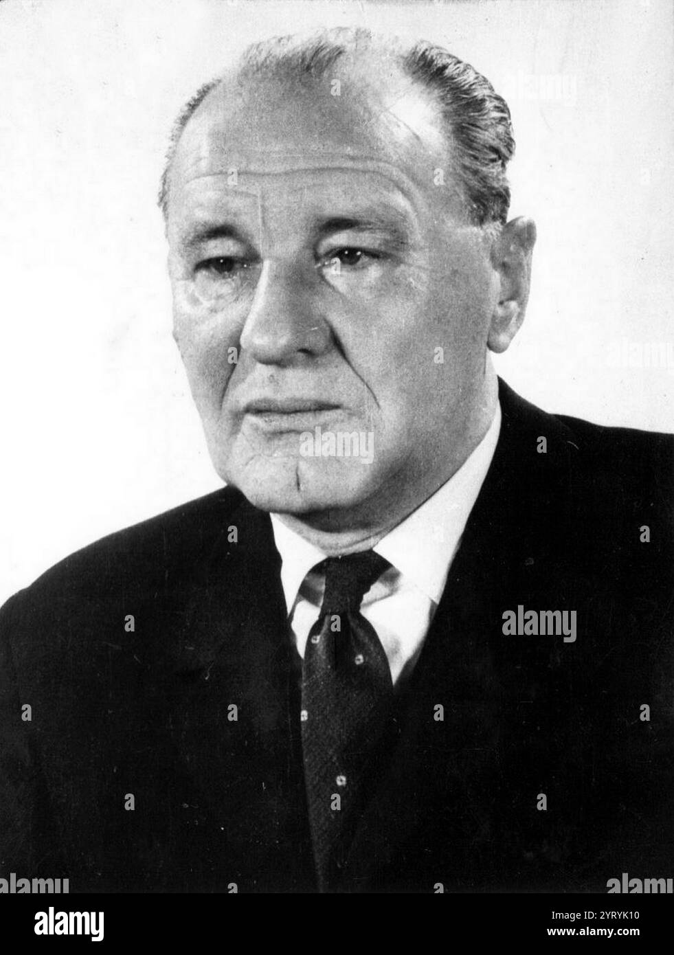 Janos Kadar (1912 ? 6. Juli 1989), ungarischer kommunistischer Führer und Generalsekretär der ungarischen Sozialistischen Arbeiterpartei, eine Position, die er 32 Jahre lang innehatte. Die rückläufige Gesundheit führte 1988 zu seinem Ruhestand Stockfoto