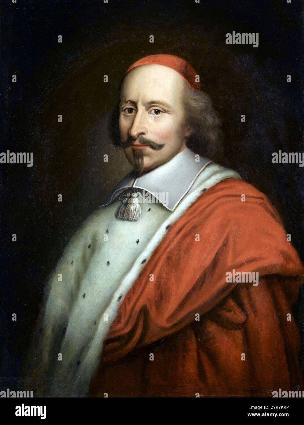 Kardinal Jules Mazarin (1602 ? Giulio Raimondo Mazzarino, geboren 1661, war ein italienischer katholischer Prälat, Diplomat und Politiker, der von 1642 bis zu seinem Tod im Jahr 1661 Chefminister der französischen Könige Ludwig XIII. Und Ludwig XIV. War. Stockfoto