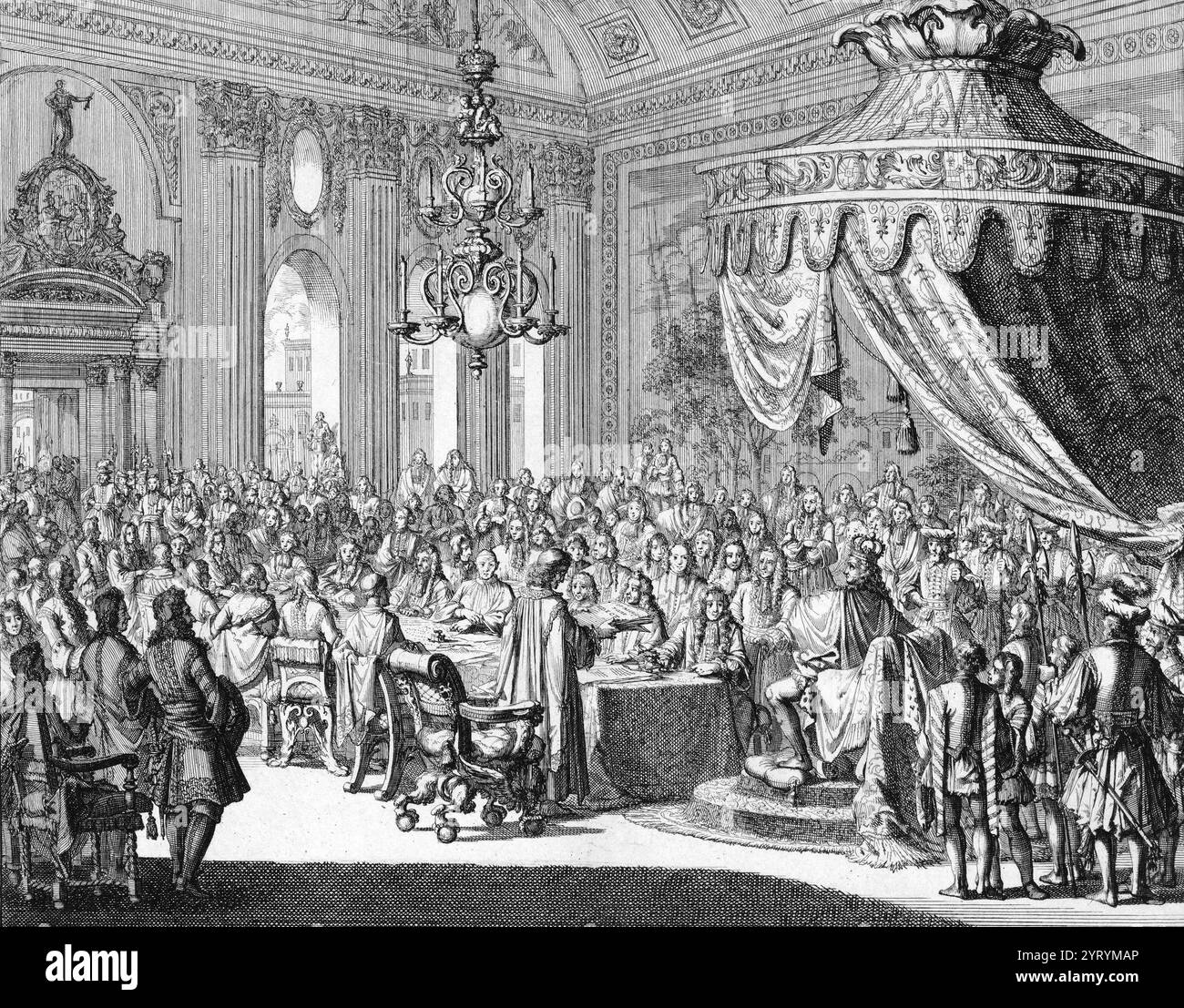 Das Edikt von Fontainebleau 1685 (Aufhebung des Edikts von Nantes) während der Regierungszeit Ludwigs XIV. Von Frankreich erlaubte die Verfolgung französischer Protestanten. Stockfoto