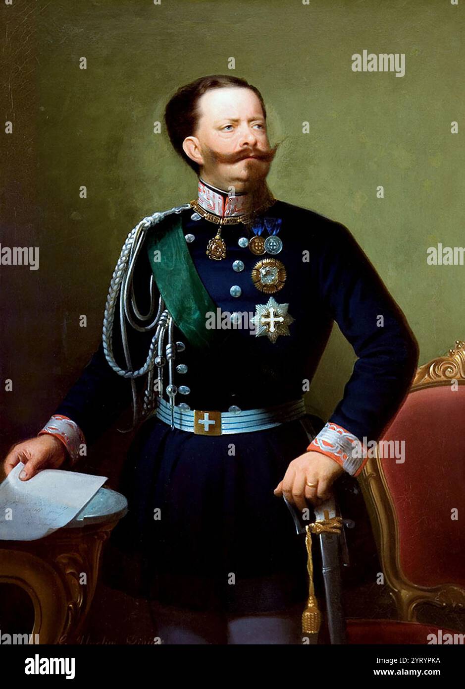 Porträt von Victor Emmanuel II. Von Italien von Giuseppe Ugolini (1826?1897) Stockfoto