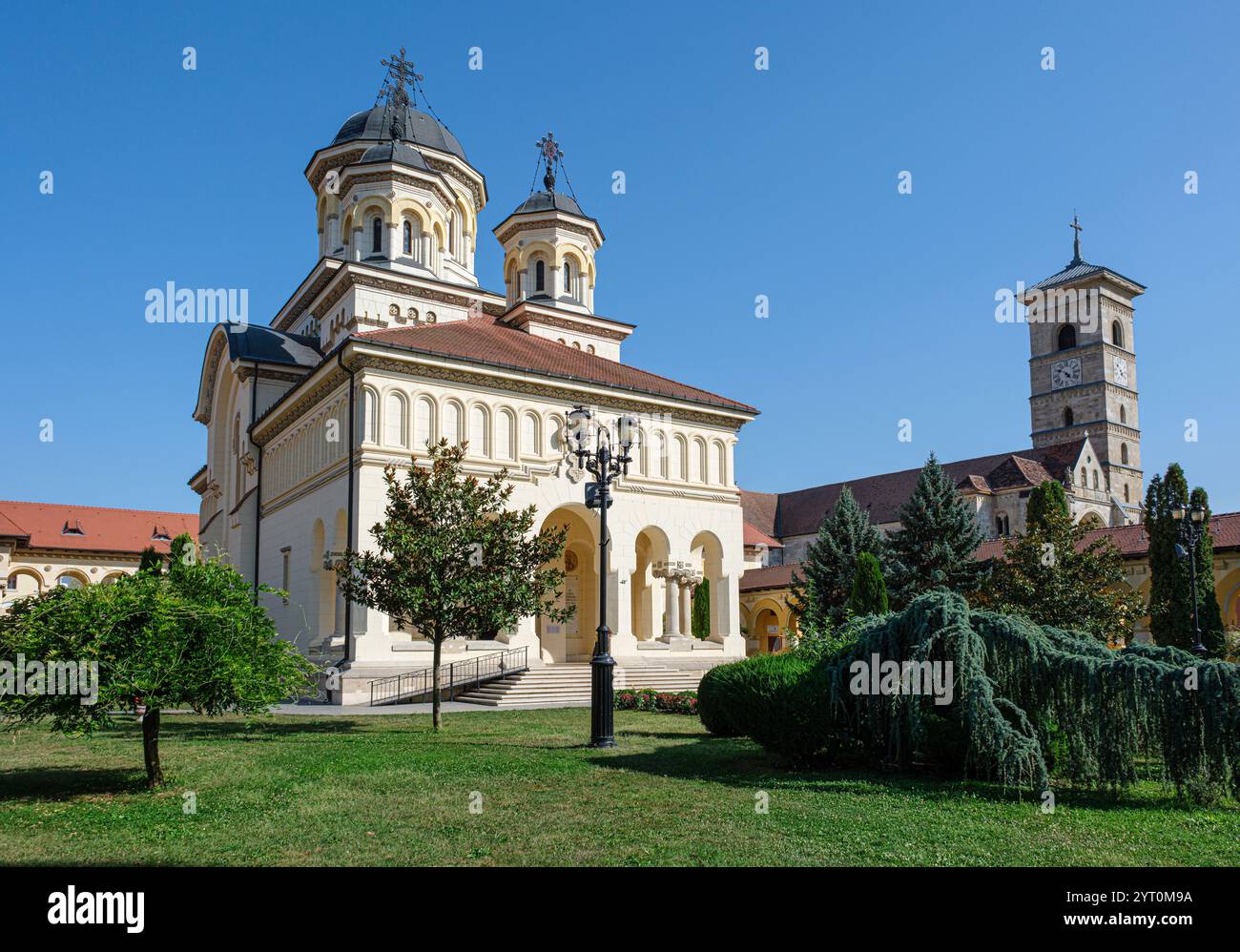 Krönungskathedrale der Rumänisch-orthodoxen Kirche, Festung Alba Carolina, Alba Iulia, Transsilvanien, Rumänien Stockfoto