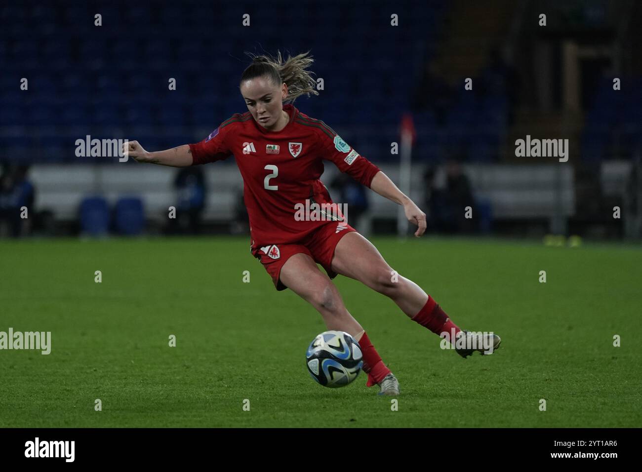 LILY WOODHAM, Wales/Republik Irland, Frauen-Europameisterschaft 2025 - WEQ Play-offs Runde 2 29. November 2024, Cardiff City Stadium Stockfoto