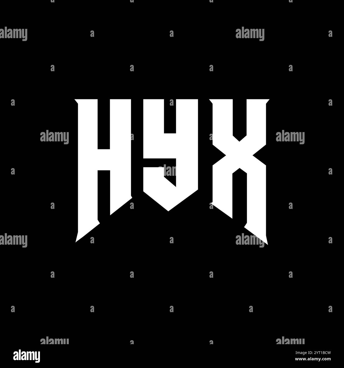 HYX-Letter-Logo für Technologieunternehmen. HYX-Logo-Design in Schwarz-weiß-Farbkombination. HYX-Logo, HYX-Vektor, HYX-Design, HYX-Symbol, HYX-Alph Stock Vektor