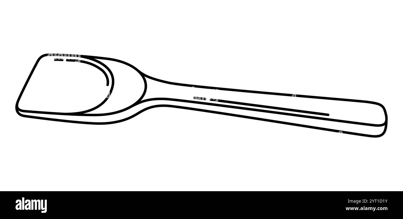 Illustration des Holzspachtels. Stilvolles Küchenobjekt zum Kochen von Rezepten und Menüs. Stock Vektor
