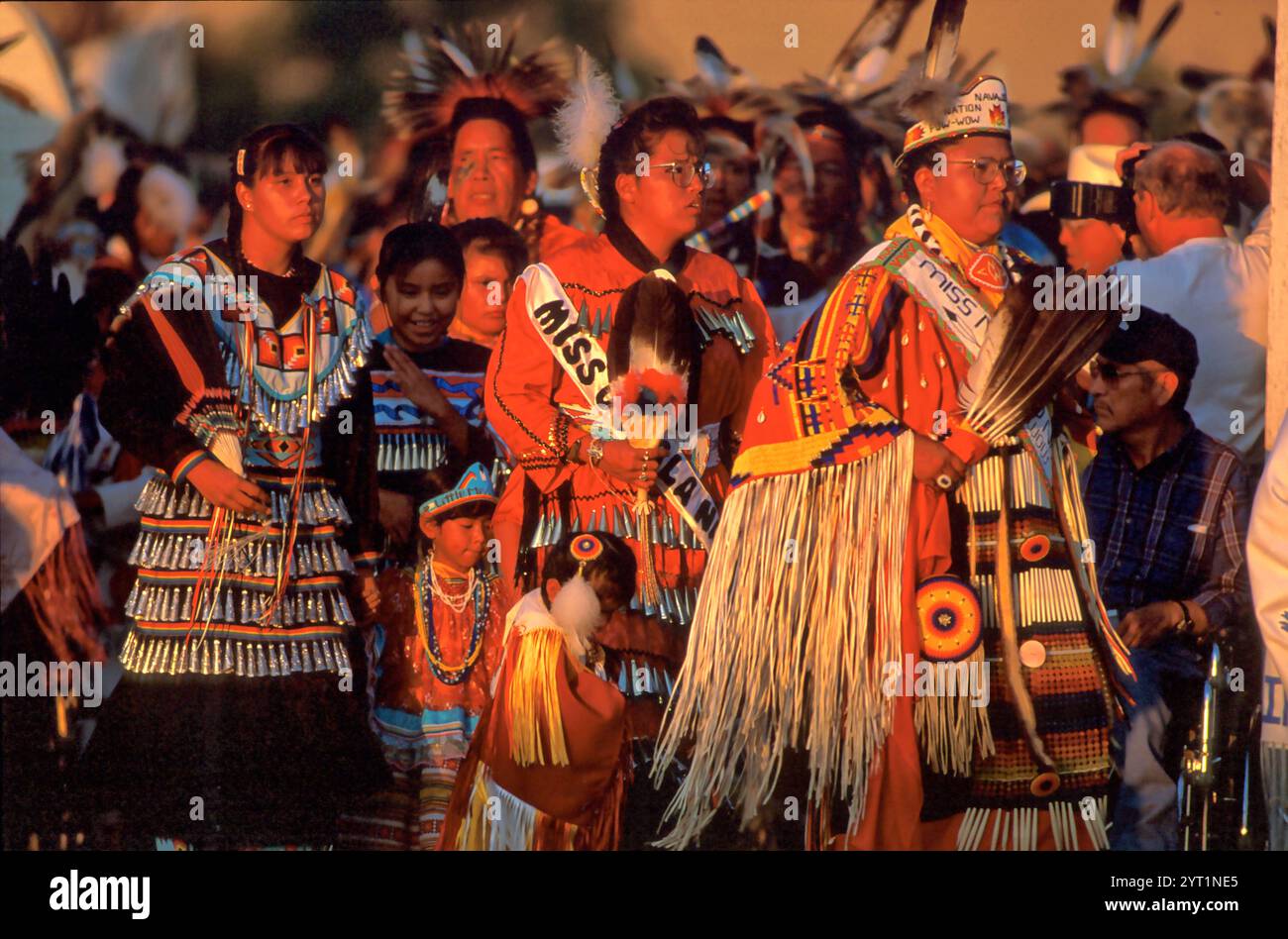Abendtänze, Crow Fair, Crow Reservation, Montana, USA Stockfoto
