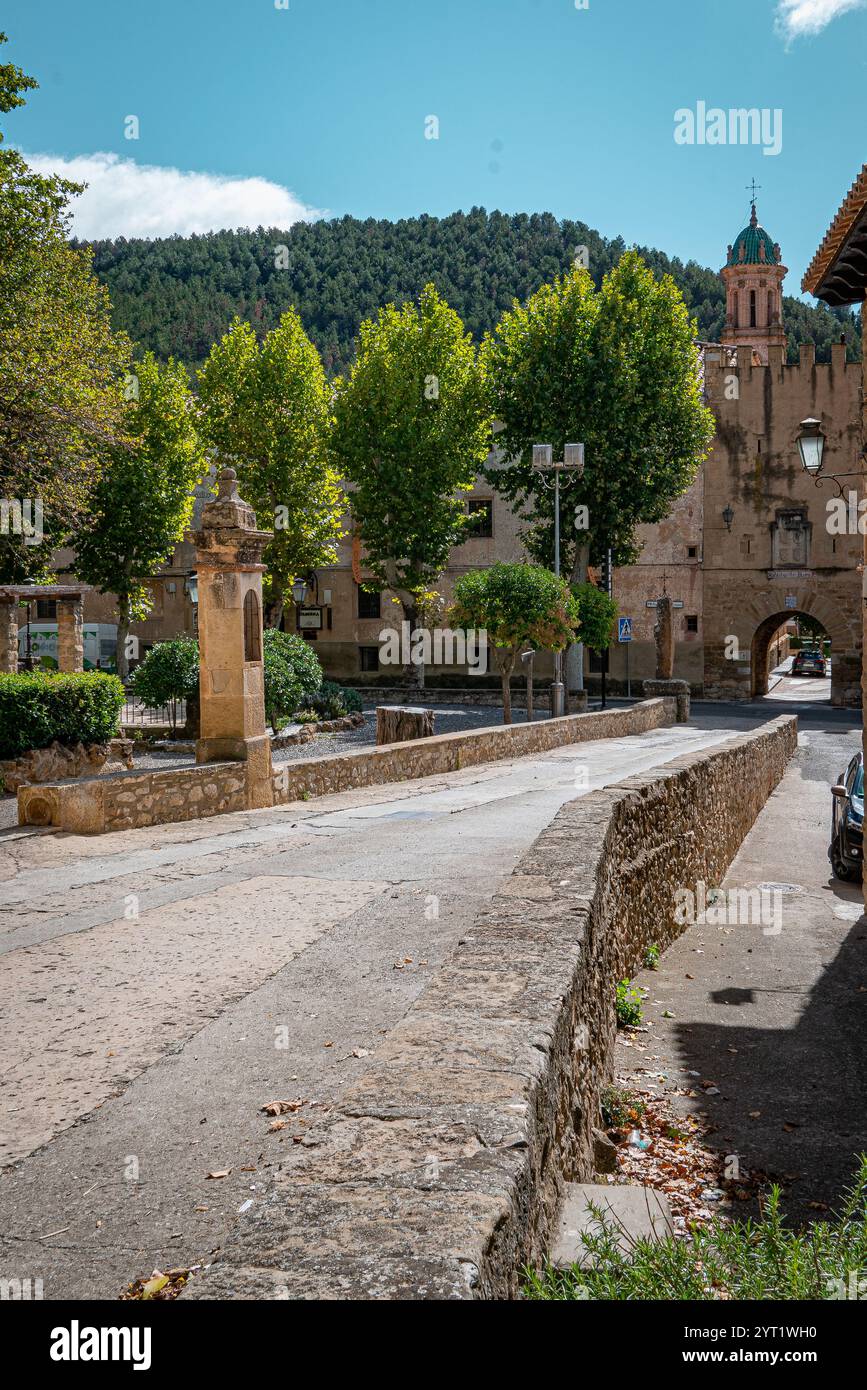 Straßen von Rubielos de Mora. Teruel. Spanien. Stockfoto