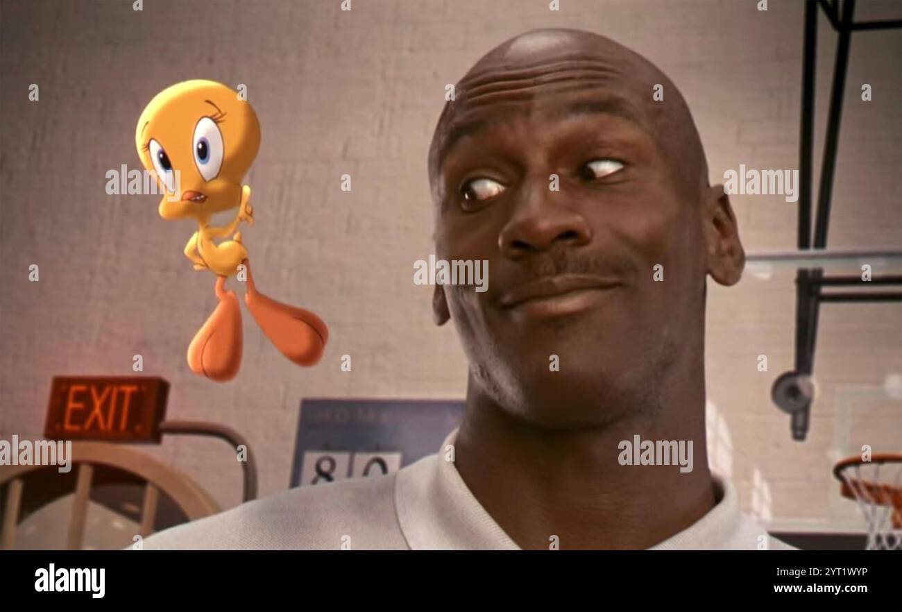 SPACE JAM 1996 Warner Bros.-Film mit Michael Jordan und Tweety, gesungen von Bob Bergen Stockfoto