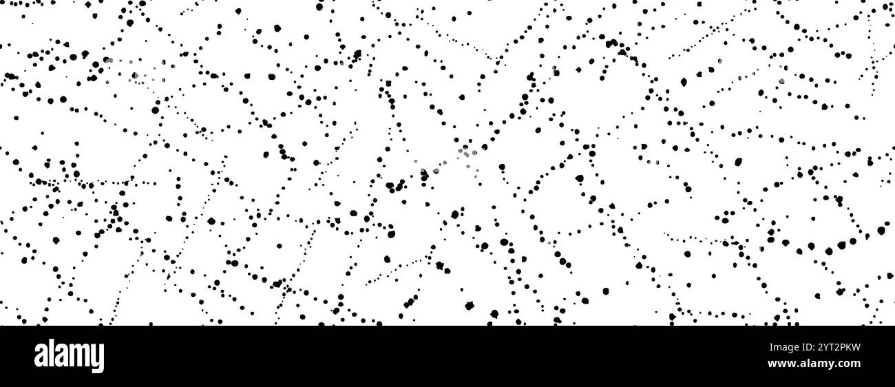 Nahtlos gepunkteter Hintergrund. Streuselfarbe mit Tropfenbeschichtung. Schwarze Sprenkeltapete. Mehrmaliger Hintergrund mit Spritzwasser. Spritzer-Tropfenpartikel-Druck. Vektor Stock Vektor