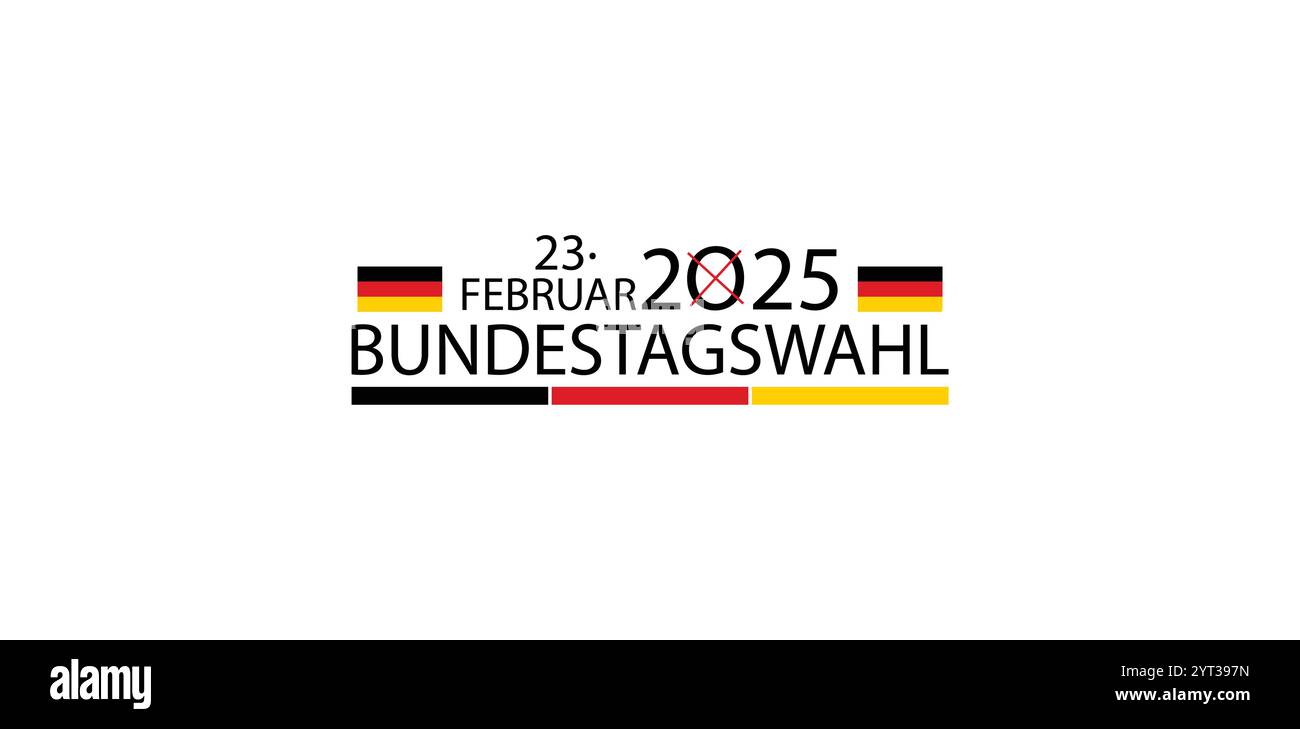 Wahltag in Deutschland Ein Leitfaden zur Bundestagswahl 2025 am 23. Februar Stock Vektor