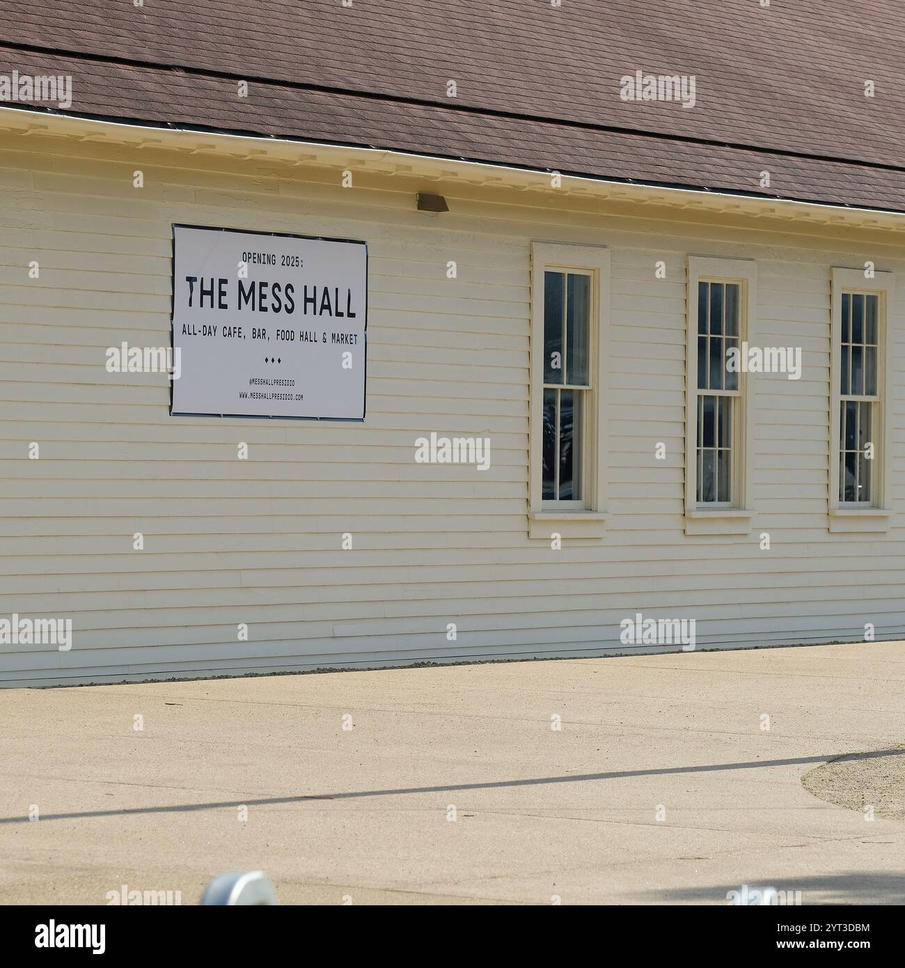 The Mess Hall im Presidio, San Francisco, Kalifornien; Food Hall, Café, Market, Restaurant Eröffnung 2025; Restaurants im Tunnel Tops Park. Stockfoto