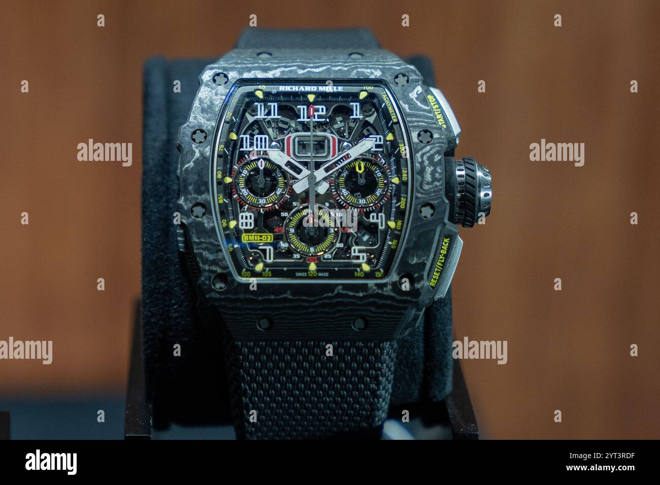 New York, USA. Dezember 2024. The GOAT Collection: Uhren & Schätze von Tom Brady - Richard Mille Watches im Rahmen der Pressevorschau von Sotheby's Luxury am 5. Dezember 2024 in New York. (Foto: Lev Radin/SIPA USA) Credit: SIPA USA/Alamy Live News Stockfoto