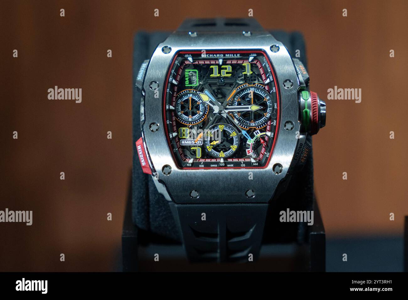 New York, USA. Dezember 2024. The GOAT Collection: Uhren & Schätze von Tom Brady - Richard Mille Watches im Rahmen der Pressevorschau von Sotheby's Luxury am 5. Dezember 2024 in New York. (Foto: Lev Radin/SIPA USA) Credit: SIPA USA/Alamy Live News Stockfoto